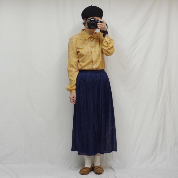 ネイビーのプリーツスカート | Vintage.City 빈티지숍, 빈티지 코디 정보