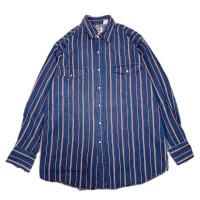 Lsize stripe western shirt 23111703 ストライプシャツ 長袖シャツ シャツ | Vintage.City 古着屋、古着コーデ情報を発信
