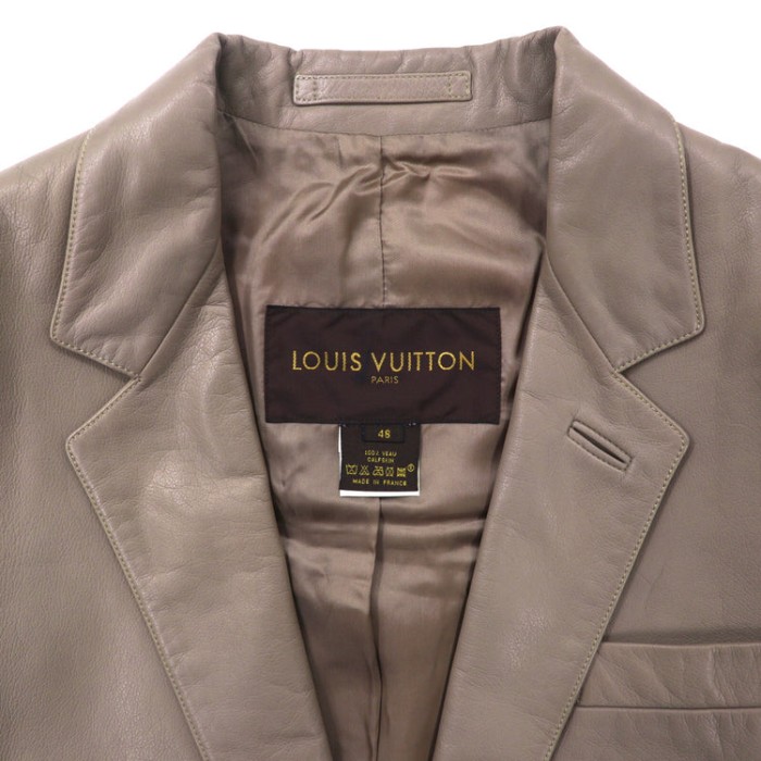 LOUIS VUITTON 2Bレザーテーラードジャケット 48 グレー フランス製 | Vintage.City 古着屋、古着コーデ情報を発信