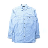 VERSUS ( GIANNI VERSACE ) ギンガムチェックシャツ 46 ブルー ライオンボタン イタリア製 | Vintage.City 빈티지숍, 빈티지 코디 정보