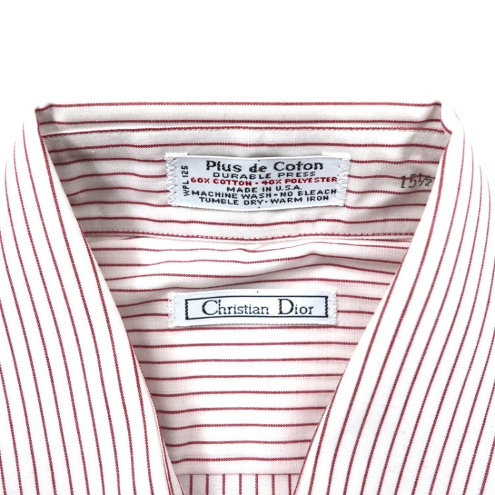 Christian Dior ドレスシャツ 15 1/2 ホワイト ストライプ コットン USA製 未使用品 | Vintage.City 古着屋、古着コーデ情報を発信