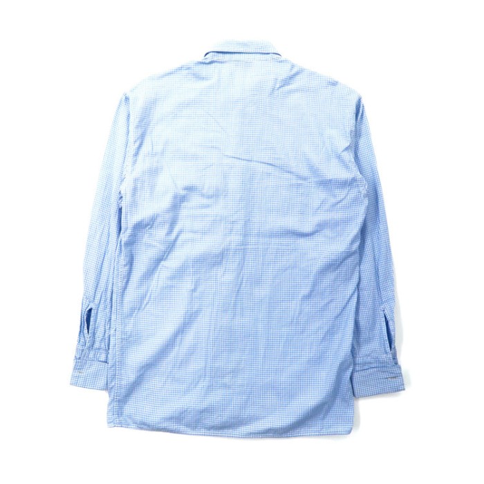 VERSUS ( GIANNI VERSACE ) ギンガムチェックシャツ 46 ブルー ライオンボタン イタリア製 | Vintage.City 古着屋、古着コーデ情報を発信