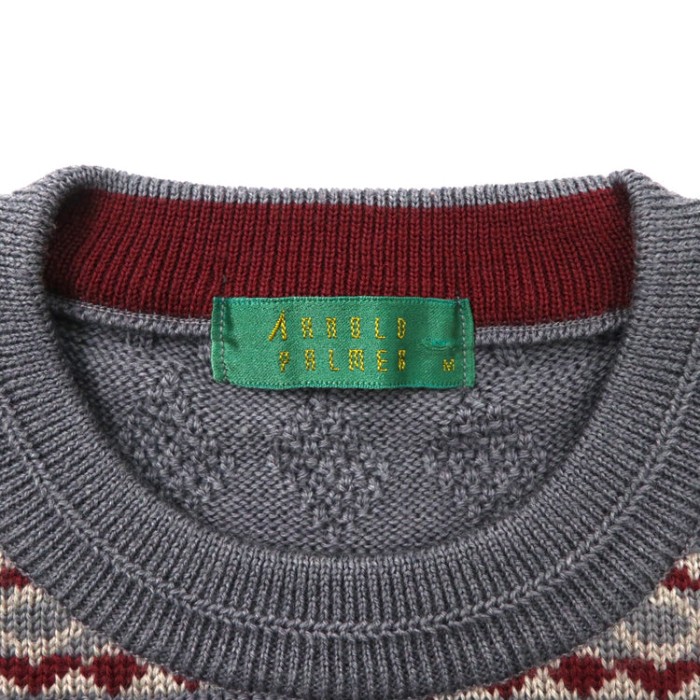 ARNOLD PALMER ニットセーター M グレー ウール 総柄 日本製 | Vintage.City 古着屋、古着コーデ情報を発信