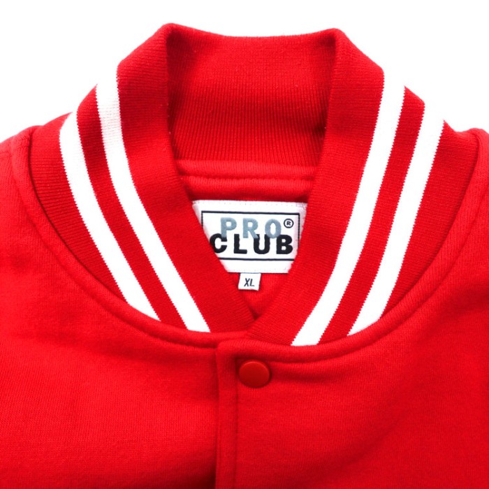 PRO CLUB スタジャン スナップボタンスウェット XL レッド 裏起毛 ビッグサイズ | Vintage.City 古着屋、古着コーデ情報を発信