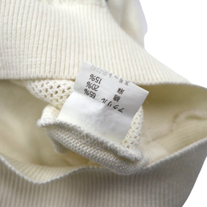 ジャパンヴィンテージ  LESHURON SPORTS UOMO ニットセーター LL ホワイト アクリル エンブレム刺繍 日本製 | Vintage.City 古着屋、古着コーデ情報を発信