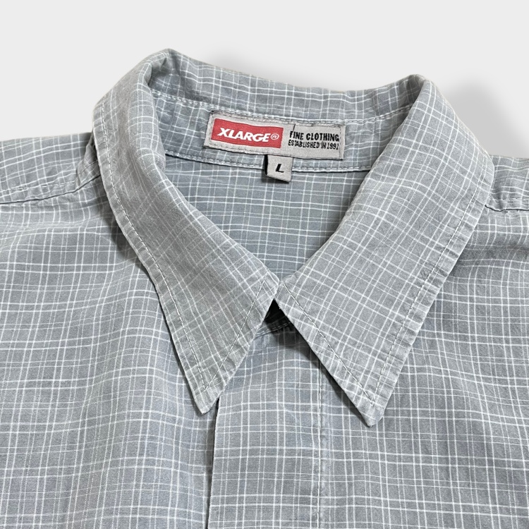 XLARGE】USA製 デザインシャツ 切替 長袖シャツ カジュアルシャツ