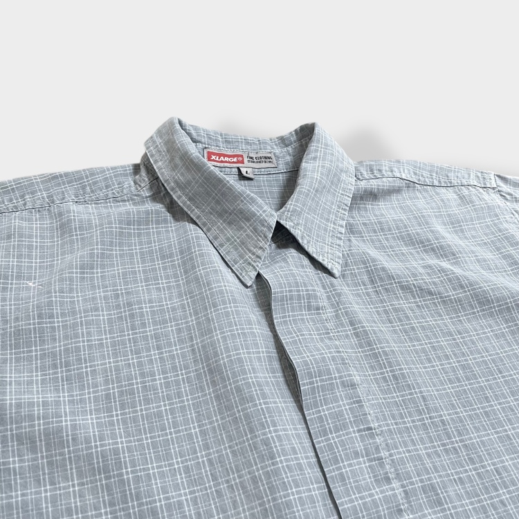 【XLARGE】USA製 デザインシャツ 切替 フロントフライ リヨセル
