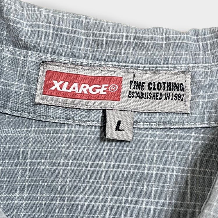 【XLARGE】USA製 デザインシャツ 切替 フロントフライ リヨセル