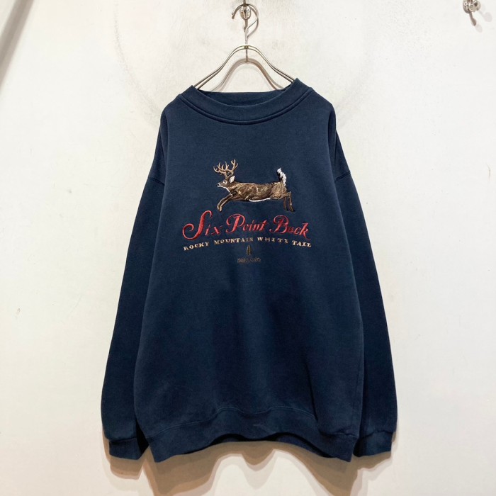 “Six Point Buck” Embroidery Sweat Shirt | Vintage.City 빈티지숍, 빈티지 코디 정보