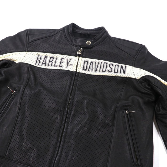 HARLEY DAVIDSON ライダースジャケット L ブラック パンチングレザー | Vintage.City 빈티지숍, 빈티지 코디 정보