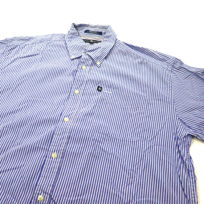 TOMMY HILFIGER ボタンダウンシャツ L ブルー ストライプ コットン ビッグサイズ | Vintage.City 빈티지숍, 빈티지 코디 정보