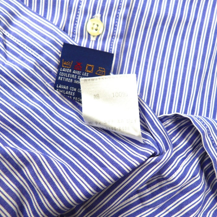 TOMMY HILFIGER ボタンダウンシャツ L ブルー ストライプ コットン ビッグサイズ | Vintage.City 古着屋、古着コーデ情報を発信