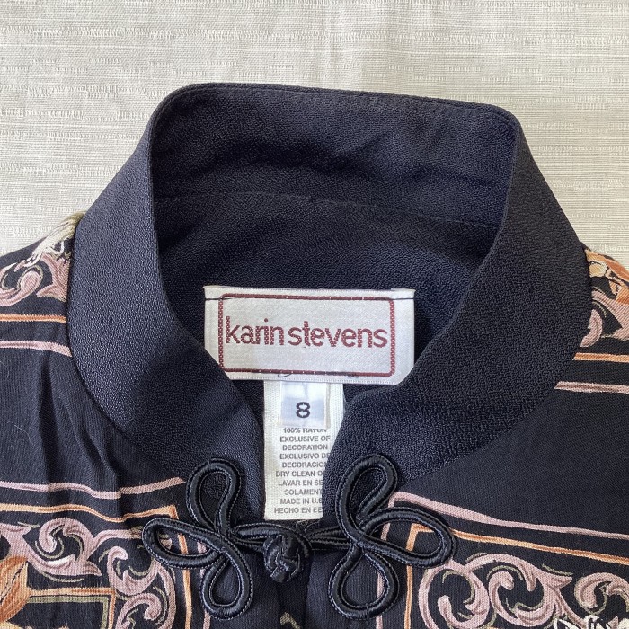 80‘s~90‘s karin stevens チャイナシャツ チャイナジャケット fcl-143【2322AW】 | Vintage.City 古着屋、古着コーデ情報を発信