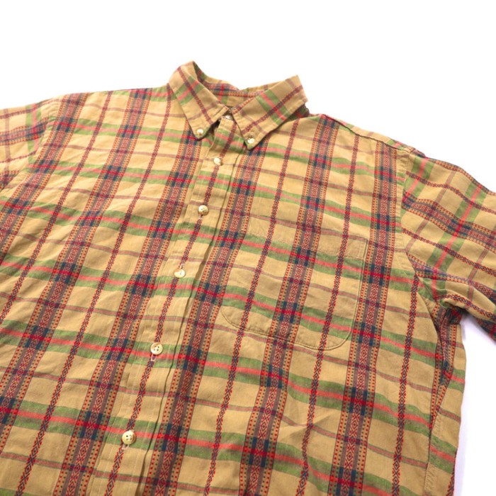 L.L. Bean ボタンダウンシャツ M ベージュ チェック | Vintage.City 古着屋、古着コーデ情報を発信