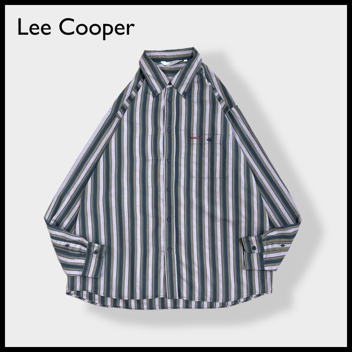 【Lee Cooper】ストライプシャツ 長袖シャツ カジュアルシャツ レトロ 柄シャツ ボタンダウン マルチカラー マルチストライプ XL ビッグサイズ US古着 | Vintage.City 古着屋、古着コーデ情報を発信