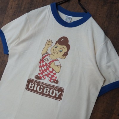 90s Vinatage US古着 BIGBOY ビッグボーイ 半袖リンガーTシャツ 