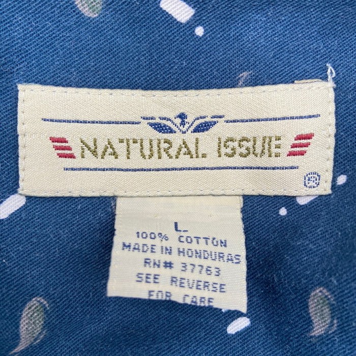 NATURAL ISSUE 総柄  長袖コットンシャツ メンズL | Vintage.City 古着屋、古着コーデ情報を発信