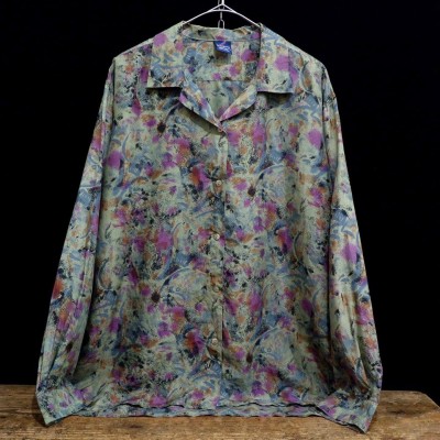 open collar silk patterned shirt | Vintage.City ヴィンテージ 古着