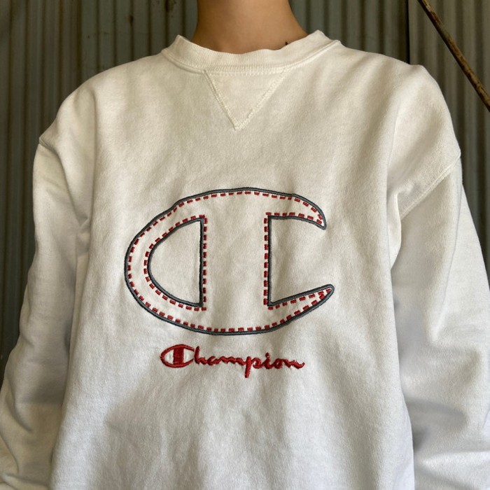 USA製 90年代 Champion チャンピオン ビッグロゴ刺繍 スウェット メンズL | Vintage.City 古着屋、古着コーデ情報を発信