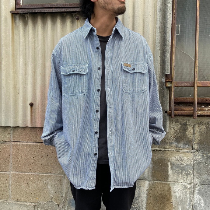 Hickory Shirt Co. ヒッコリーストライプ ワークシャツ メンズXL