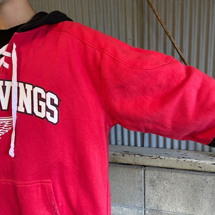 Champion チャンピオン Red Wings デトロイト・レッドウィングス NHL チームロゴ プリント スウェットパーカー メンズXL | Vintage.City 빈티지숍, 빈티지 코디 정보