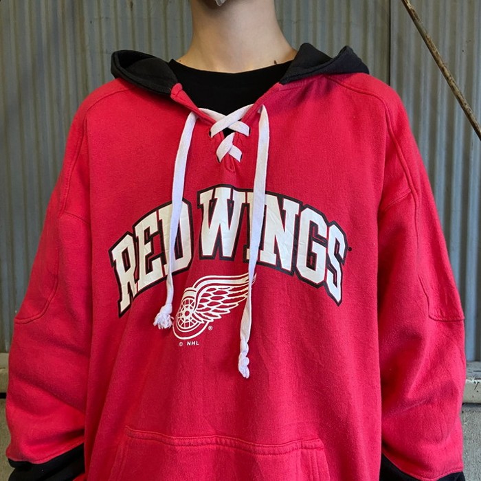 Champion チャンピオン Red Wings デトロイト・レッドウィングス NHL チームロゴ プリント スウェットパーカー メンズXL | Vintage.City 古着屋、古着コーデ情報を発信