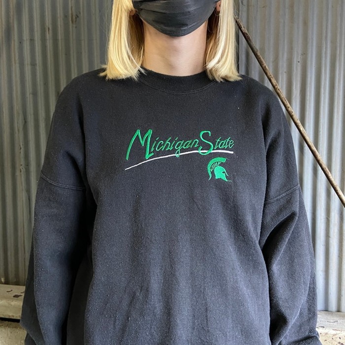 90年代 MICHIGAN STATE カレッジ チーム ロゴ刺繍 スウェットシャツ メンズXL | Vintage.City 古着屋、古着コーデ情報を発信