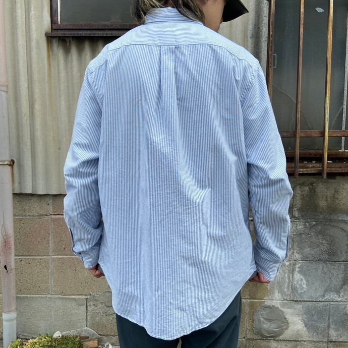 【激レア】ラルフローレン☆BDシャツ M 刺繍ロゴ ストライプ