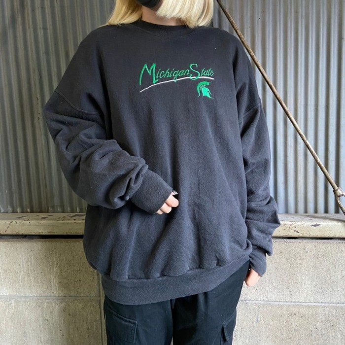 90年代 MICHIGAN STATE カレッジ チーム ロゴ刺繍 スウェットシャツ メンズXL | Vintage.City 빈티지숍, 빈티지 코디 정보