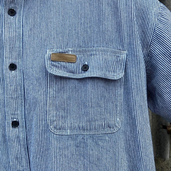Hickory Shirt Co. ヒッコリーストライプ ワークシャツ  メンズXL | Vintage.City 빈티지숍, 빈티지 코디 정보