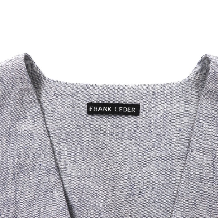 FRANK LEDER ライトブルーステッチ入りリネンカーディガン S ブルー 0517080 ドイツ製 | Vintage.City 古着屋、古着コーデ情報を発信