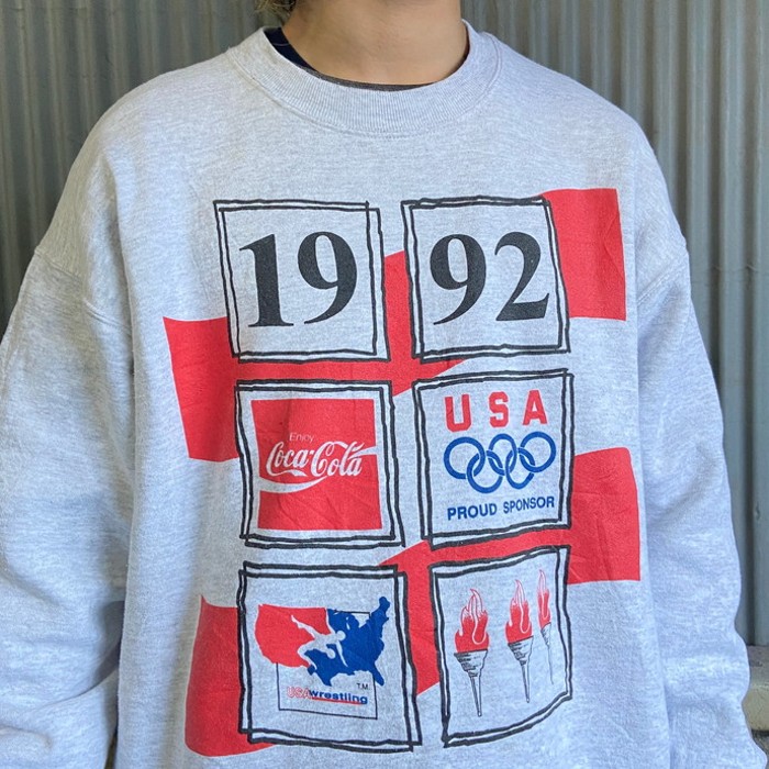 USA製 90年代 コカ・コーラ 企業ロゴ オリンピックスポンサー プリント スウェットシャツ メンズXL | Vintage.City 빈티지숍, 빈티지 코디 정보