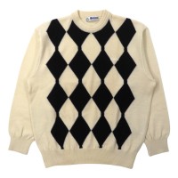 Lakeland 3Dニットセーター M ホワイト チェック ウール 日本製 | Vintage.City 古着屋、古着コーデ情報を発信