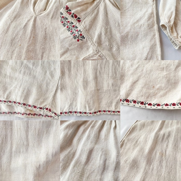 Vintage uklaine ivory beige floral linen onepiece③ | Vintage.City 빈티지숍, 빈티지 코디 정보