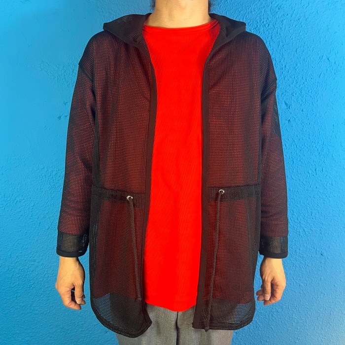 90s Mesh Fabric Zip-Up Hoodie / Made In USA 古着 パーカー メッシュ used vintage ヴィンテージ フーディー | Vintage.City 빈티지숍, 빈티지 코디 정보