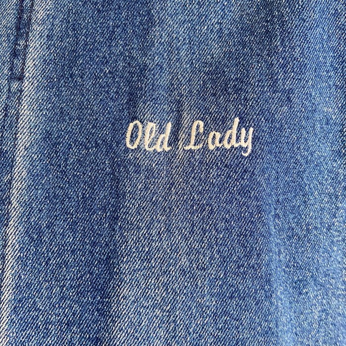 90年代 LUNA PIER ”Old Lady” ワンポイントロゴ刺繍 デニムスタジャン メンズL | Vintage.City 古着屋、古着コーデ情報を発信