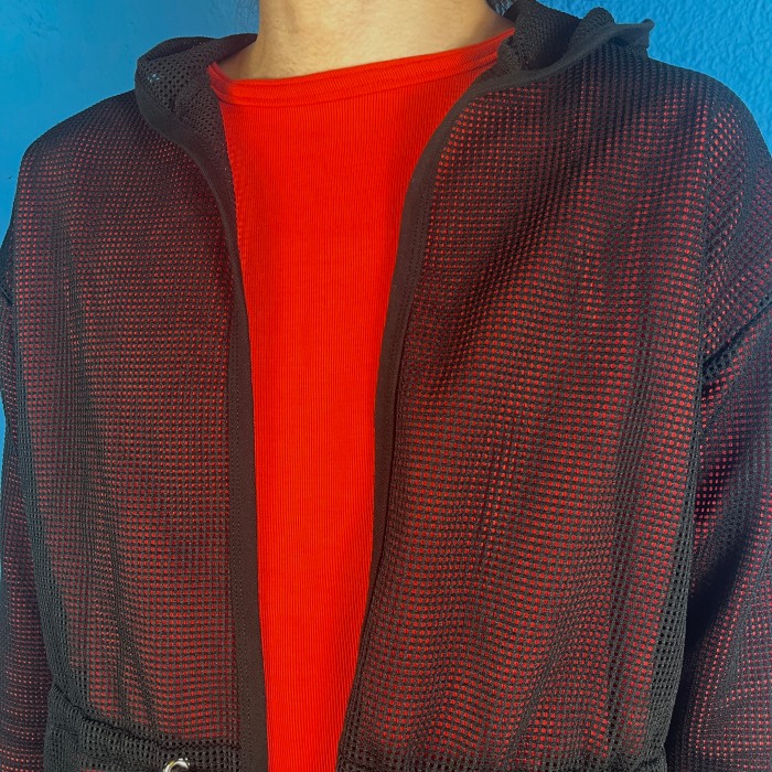 90s Mesh Fabric Zip-Up Hoodie / Made In USA 古着 パーカー メッシュ used vintage ヴィンテージ フーディー | Vintage.City 古着屋、古着コーデ情報を発信