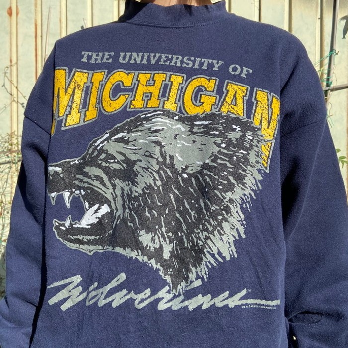 90年代 USA製  Michigan wolverines  カレッジチーム プリント スウェットシャツ メンズM相当 | Vintage.City 古着屋、古着コーデ情報を発信