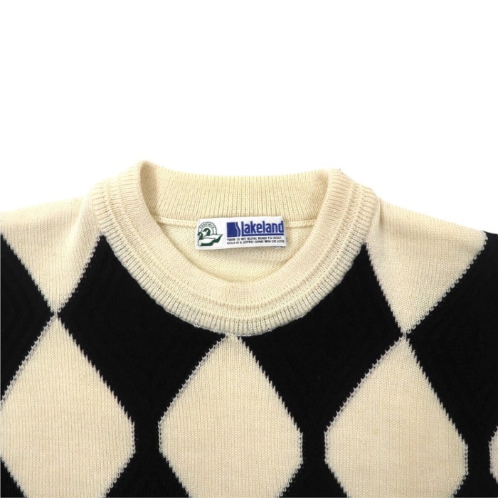 Lakeland 3Dニットセーター M ホワイト チェック ウール 日本製 | Vintage.City 빈티지숍, 빈티지 코디 정보