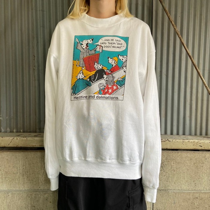 USA製 90年代  アニマル アート ダルメシアン スウェットシャツ メンズXL | Vintage.City 빈티지숍, 빈티지 코디 정보