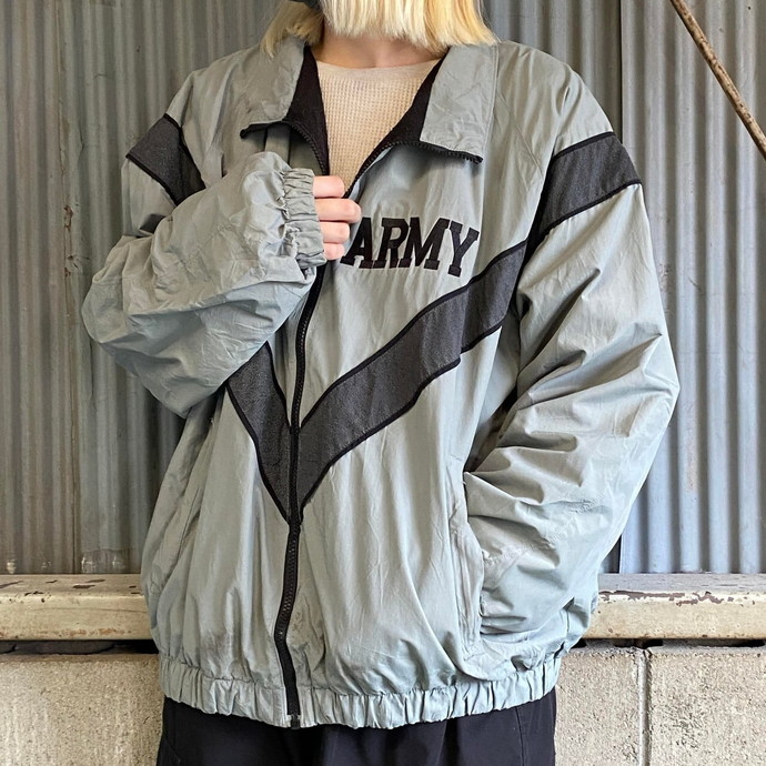 【新品】US ARMYミリタリー 刺繍 ナイロンジャケットブラック L