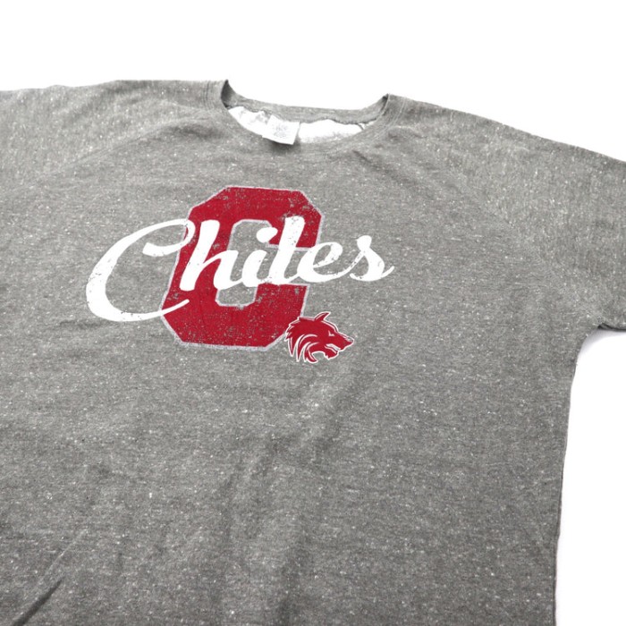 クルーネックスウェット XL グレー コットン 裏起毛 フットボールプリント Chiles | Vintage.City 古着屋、古着コーデ情報を発信