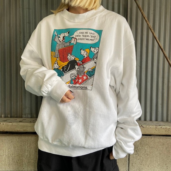 USA製 90年代  アニマル アート ダルメシアン スウェットシャツ メンズXL | Vintage.City 빈티지숍, 빈티지 코디 정보