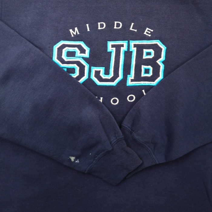 PORT & COMPANY クルーネックスウェット S ネイビー コットン SJB刺繍 90年代 | Vintage.City 古着屋、古着コーデ情報を発信