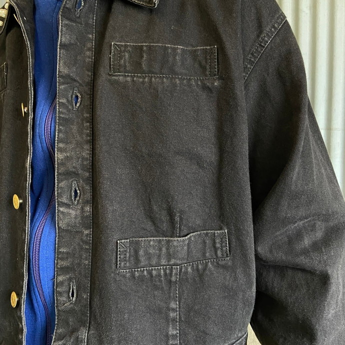 80年代～ Liz Wear パール ショート丈 ブラックデニムジャケット
