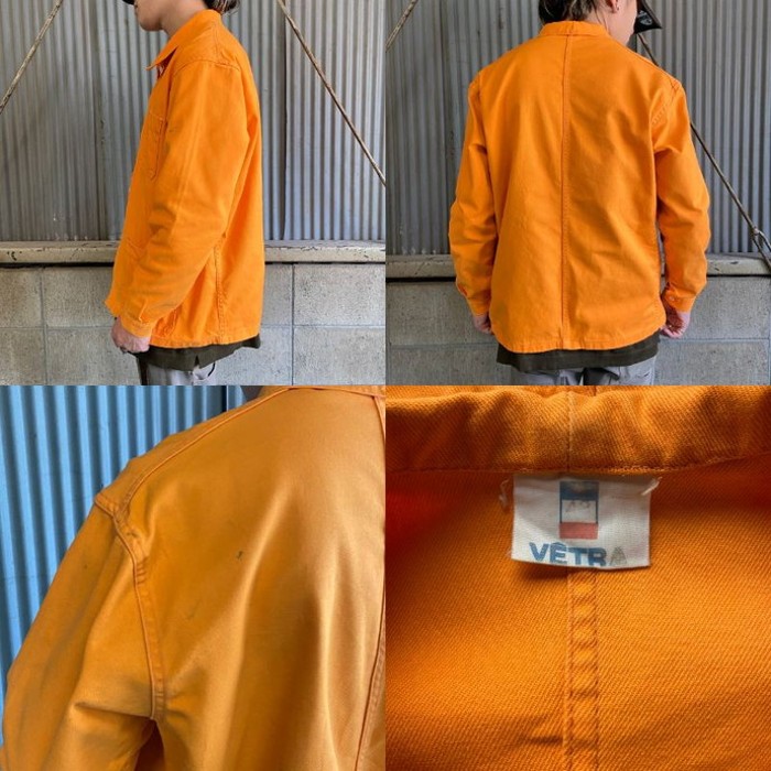 70～80年代 VETRA オレンジ コットンツイル フレンチワークジャケット メンズL相当 ヨーロッパ | Vintage.City 古着屋、古着コーデ情報を発信