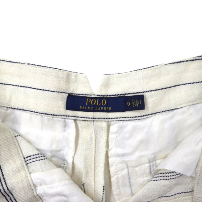 POLO RALPH LAUREN  ワイドパンツ 0 ホワイト ストライプ リネン | Vintage.City 古着屋、古着コーデ情報を発信