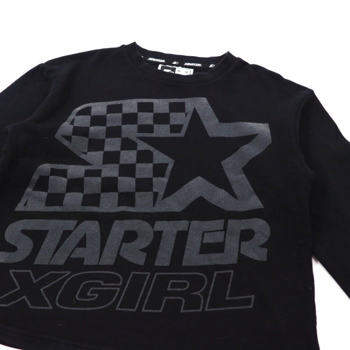 x-girl × STATER クルーネックスウェット 1 ブラック コットン ロゴプリント | Vintage.City 古着屋、古着コーデ情報を発信