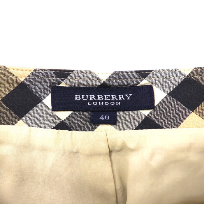 BURBERRY LONDON タックミニスカート 40 ベージュ コットン | Vintage.City 古着屋、古着コーデ情報を発信