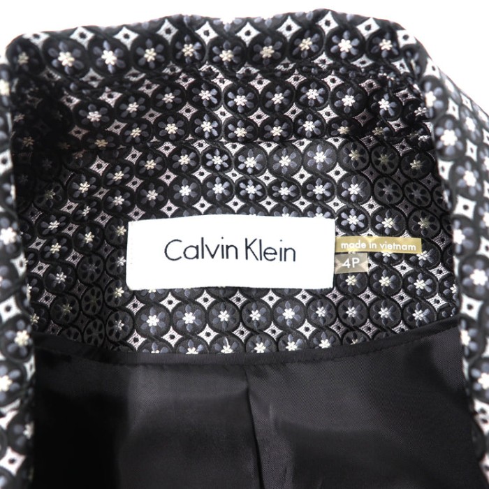 Calvin Klein テーラードジャケット 4P シルバー モノグラム 総柄 未使用品 | Vintage.City 古着屋、古着コーデ情報を発信
